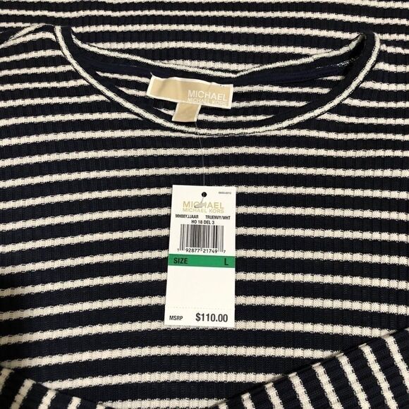 ‎NWT - Michael Kors Long-Sleeve Striped Dress - Picture 4 of 10